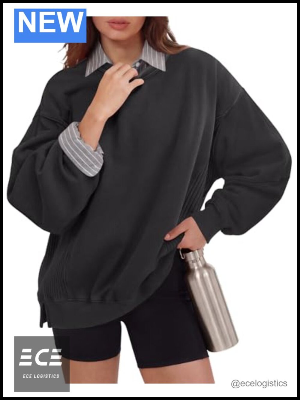 Oversized Fleece Crewneck Sweatshirt Pullover Top Casual Fall